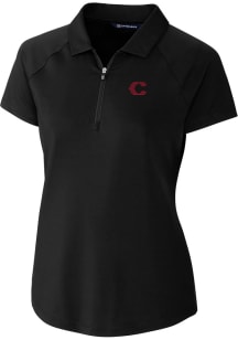 Cutter and Buck Cincinnati Reds Womens Black City Connect Forge Short Sleeve Polo Shirt