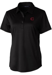 Cutter and Buck Cincinnati Reds Womens Black City Connect Prospect Short Sleeve Polo Shirt