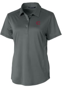Cutter and Buck Cincinnati Reds Womens Grey City Connect Prospect Short Sleeve Polo Shirt