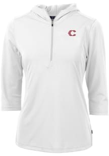 Cutter and Buck Cincinnati Reds Womens White City Connect Virtue Eco Pique Hooded Sweatshirt