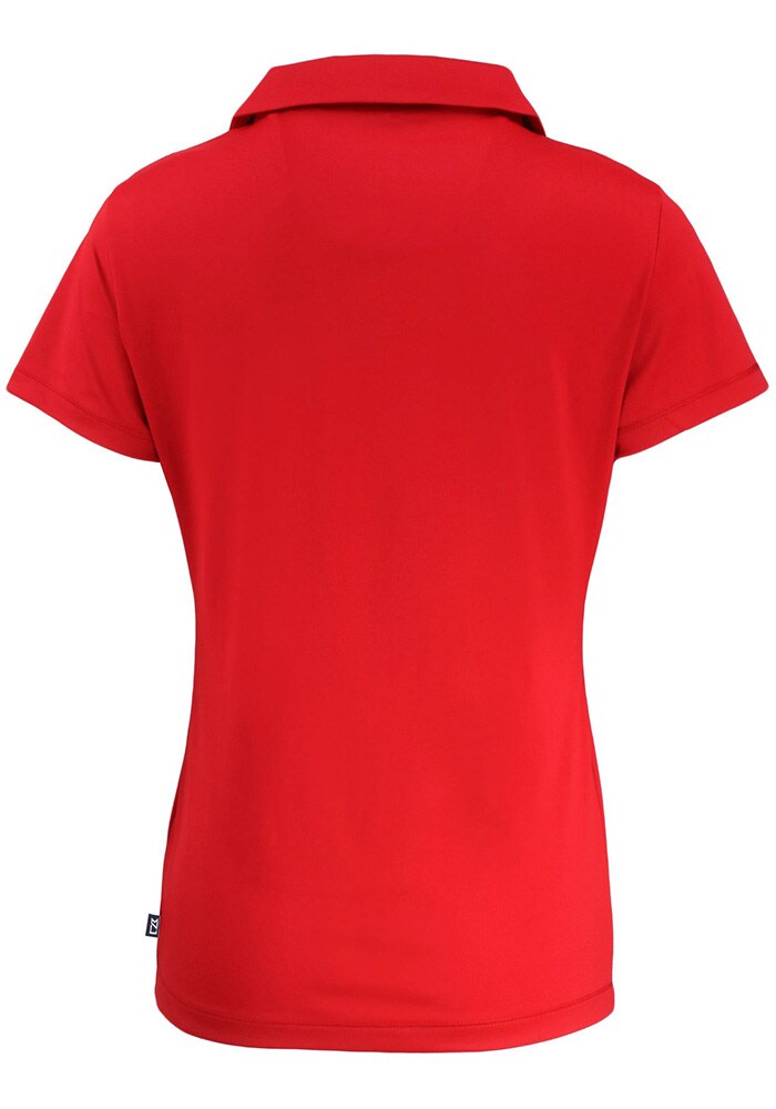 Cutter and Buck Cincinnati Reds Womens Red City Connect Daybreak V Neck Short Sleeve Polo Shirt