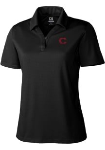 Cutter and Buck Cincinnati Reds Womens Black City Connect Drytec Genre Short Sleeve Polo Shirt