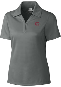 Cutter and Buck Cincinnati Reds Womens Grey City Connect Drytec Genre Short Sleeve Polo Shirt