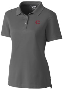 Cutter and Buck Cincinnati Reds Womens Grey City Connect Advantage Short Sleeve Polo Shirt
