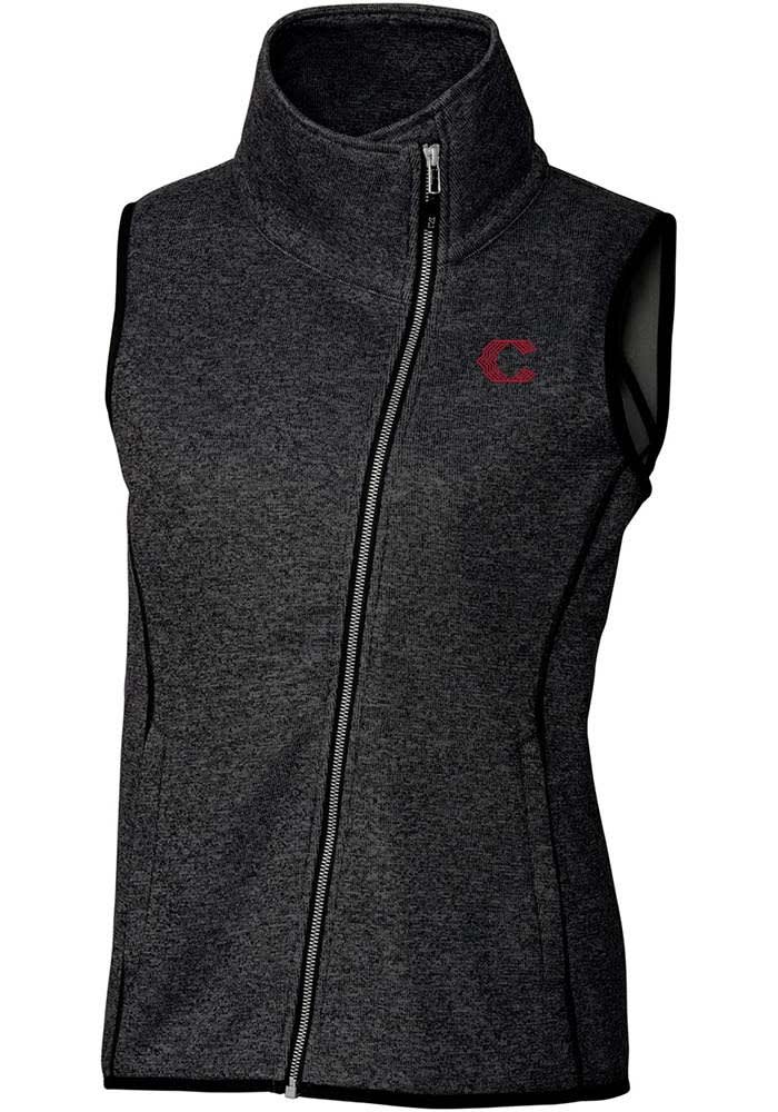 Cutter and Buck Cincinnati Reds Womens Charcoal City Connect Mainsail Asymmetrical Vest