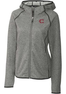 Cutter and Buck Cincinnati Reds Womens Grey City Connect Mainsail Medium Weight Jacket
