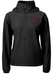 Cutter and Buck Cincinnati Reds Womens Black City Connect Charter Eco Long Sleeve Pullover