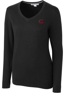 Cutter and Buck Cincinnati Reds Womens Black City Connect Lakemont Long Sleeve Sweater