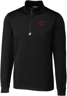 Cutter and Buck Cincinnati Reds Mens Black City Connect Traverse Long Sleeve 1/4 Zip Pullover