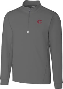 Cutter and Buck Cincinnati Reds Mens Grey City Connect Traverse Long Sleeve 1/4 Zip Pullover