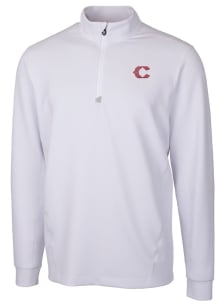 Cutter and Buck Cincinnati Reds Mens White City Connect Traverse Long Sleeve 1/4 Zip Pullover