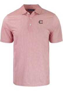 Cutter and Buck Cincinnati Reds Mens White City Connect Pike Symmetry Short Sleeve Polo