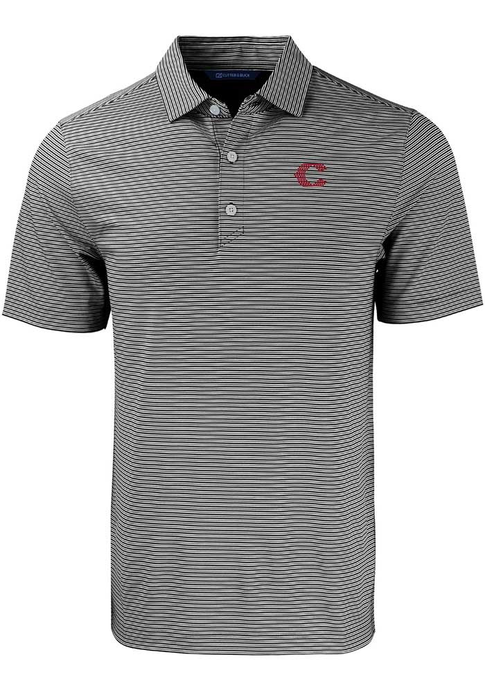 Cutter and Buck Cincinnati Reds Mens City Connect Forge Double Stripe Short Sleeve Polo