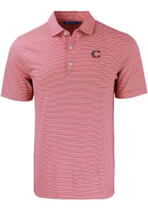 Cutter and Buck Cincinnati Reds Mens Red City Connect Forge Double Stripe Short Sleeve Polo