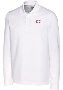Cutter and Buck Cincinnati Reds Mens White City Connect Advantage Long Sleeve Polo Shirt
