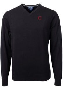 Cutter and Buck Cincinnati Reds Mens Black City Connect Lakemont Long Sleeve Sweater