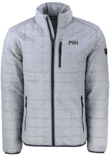Cutter and Buck Pittsburgh Pirates Mens Grey City Connect Rainier PrimaLoft Big and Tall Lined J..