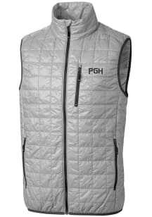 Cutter and Buck Pittsburgh Pirates Big and Tall Grey City Connect Rainier PrimaLoft Mens Vest
