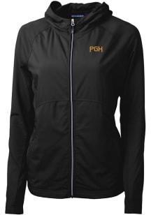 Cutter and Buck Pittsburgh Pirates Womens Black City Connect Adapt Eco Light Weight Jacket