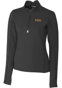 Cutter and Buck Pittsburgh Pirates Womens Black City Connect Traverse 1/4 Zip Pullover