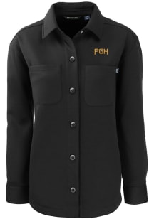 Cutter and Buck Pittsburgh Pirates Womens Black City Connect Roam Light Weight Jacket