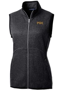 Cutter and Buck Pittsburgh Pirates Womens Charcoal City Connect Mainsail Vest