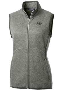 Cutter and Buck Pittsburgh Pirates Womens Grey City Connect Mainsail Vest
