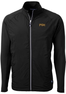 Cutter and Buck Pittsburgh Pirates Mens Black City Connect Adapt Eco Light Weight Jacket