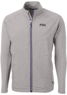 Cutter and Buck Pittsburgh Pirates Mens Grey City Connect Adapt Eco Light Weight Jacket