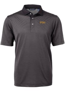 Cutter and Buck Pittsburgh Pirates Mens Black City Connect Virtue Eco Pique Short Sleeve Polo