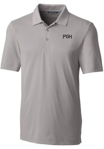 Cutter and Buck Pittsburgh Pirates Mens Grey City Connect Forge Short Sleeve Polo
