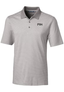 Cutter and Buck Pittsburgh Pirates Mens Grey City Connect Forge Short Sleeve Polo