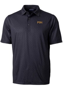 Cutter and Buck Pittsburgh Pirates Mens Black City Connect Pike Short Sleeve Polo