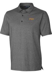 Cutter and Buck Pittsburgh Pirates Mens Charcoal City Connect Forge Short Sleeve Polo
