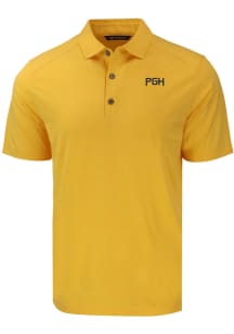 Cutter and Buck Pittsburgh Pirates Mens Gold City Connect Forge Short Sleeve Polo