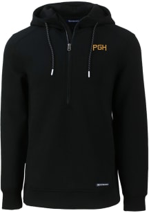 Cutter and Buck Pittsburgh Pirates Mens Black City Connect Roam Long Sleeve Hoodie