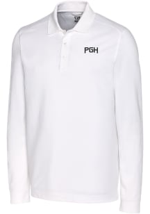 Cutter and Buck Pittsburgh Pirates Mens White City Connect Advantage Long Sleeve Polo Shirt
