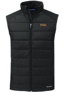 Cutter and Buck Pittsburgh Pirates Mens Black City Connect Evoke Sleeveless Jacket