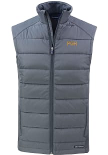 Cutter and Buck Pittsburgh Pirates Mens Grey City Connect Evoke Sleeveless Jacket
