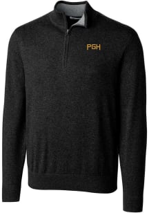 Cutter and Buck Pittsburgh Pirates Mens Black City Connect Lakemont Long Sleeve 1/4 Zip Pullover