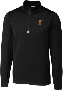 Cutter and Buck Seattle Mariners Mens Black City Connect Traverse Big and Tall 1/4 Zip Pullover