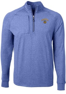 Cutter and Buck Seattle Mariners Mens Blue City Connect Adapt Eco Knit Big and Tall 1/4 Zip Pull..