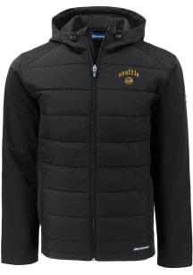 Cutter and Buck Seattle Mariners Mens Black City Connect Evoke Hood Big and Tall Lined Jacket