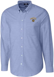 Cutter and Buck Seattle Mariners Mens Blue City Connect Stretch Oxford Big and Tall Dress Shirt