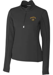 Cutter and Buck Seattle Mariners Womens Black City Connect Traverse 1/4 Zip Pullover