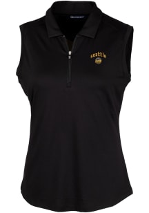 Cutter and Buck Seattle Mariners Womens Black City Connect Forge Polo Shirt