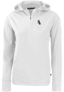 Cutter and Buck Chicago White Sox Womens White Daybreak Hood 1/4 Zip Pullover
