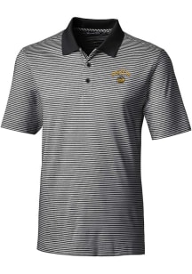 Cutter and Buck Seattle Mariners Mens Black City Connect Forge Tonal Stripe Short Sleeve Polo