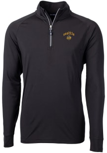 Cutter and Buck Seattle Mariners Mens Black City Connect Adapt Eco Long Sleeve 1/4 Zip Pullover