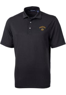 Cutter and Buck Seattle Mariners Mens Black City Connect Virtue Eco Pique Short Sleeve Polo